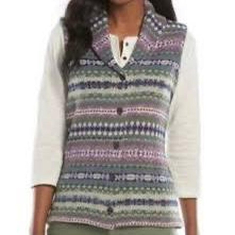 Chaps multicoloured‎ shawl collar sweater vest Size S